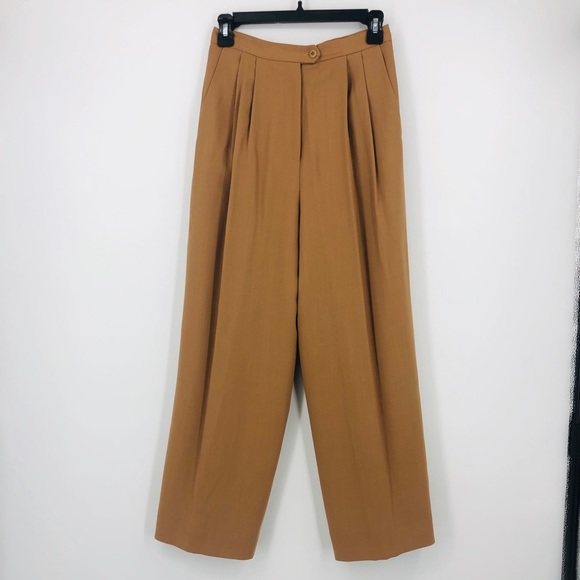 Vintage Pants - ✨Vintage camel tan high waisted pleated pants